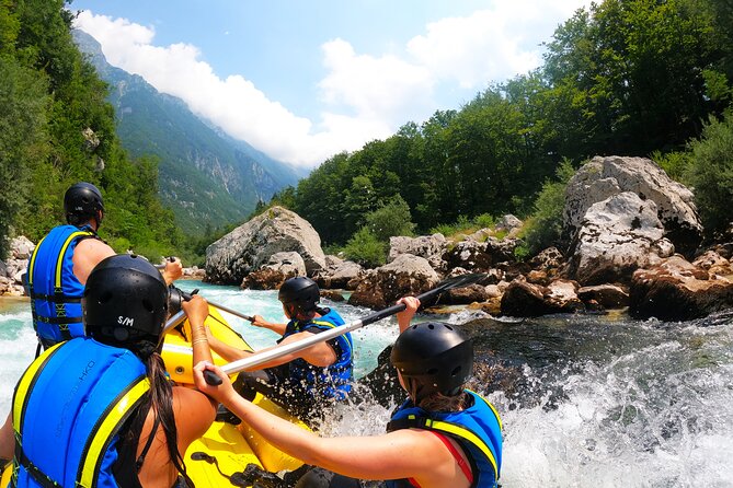 Adventure Rafting on Emerald River with Free Photos - Swimming, sliding, and jumping in cold Soča water