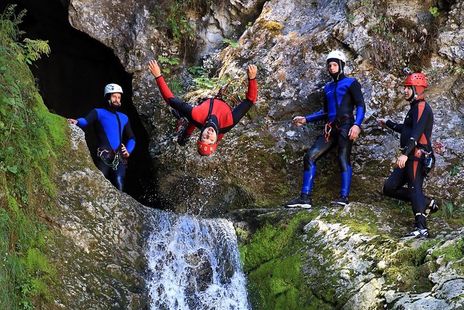 Bled and Bohinj Valley Canyoning with Hotel Pickup & Free Photos - The rope descent is a real feature