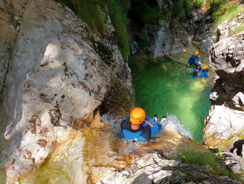 Bovec: 4-Hour Canyoning Adventure - Entering the canyon with a small group