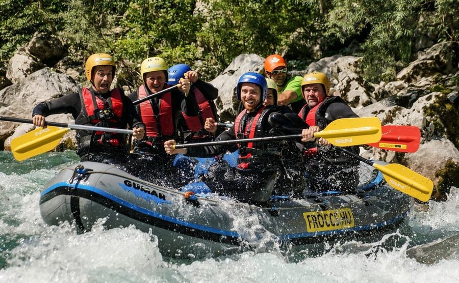 Bovec: Soča River Rafting Adventure with Photos and Drink - Returning to a shower, drink, and outdoor bar