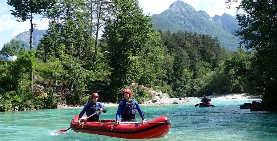 Bovec: Whitewater Canoeing on the Soča River - From HungaroRaft in Bovec to the riverbank
