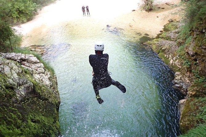 Canyoning Bled Slovenia - Getting ready for cold water and rock