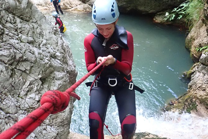CANYONING in Susec from Bovec, Families welcome, photo service - Safety instruction before the first jump