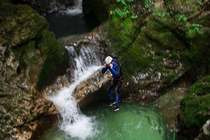 Canyoning Lake Bled Slovenia - Free Photos and Videos - Learning to rappel through the canyon