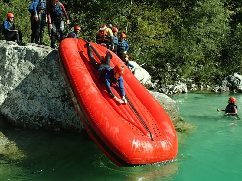 From Bovec: Premium Rafting on Soča River with Photo Service - Penguin Rock, Manhattan, and the raft slide