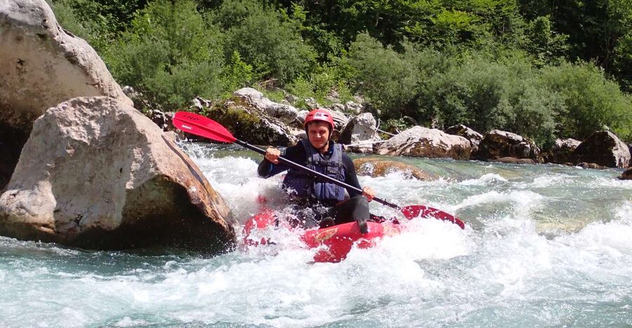 From Bovec: Whitewater kayaking on the Soča River - Meeting HungaroRaft in central Bovec