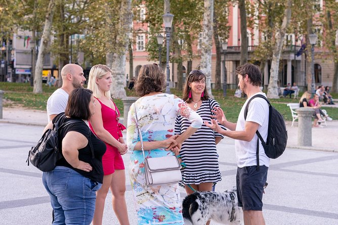 Historic Ljubljana Tour with Ljubljana Castle included - The Triple Bridge and pink Franciscan Church