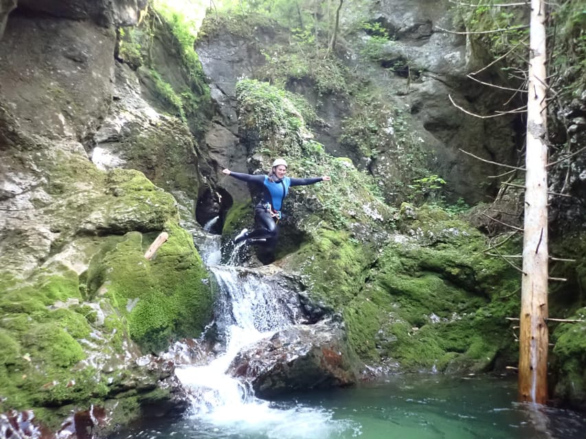 Lake Bled: Canyoning and Rafting Tour with Photos and Videos - What the canyoning session feels like