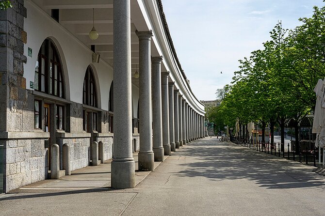 Plečnik's Ljubljana -UNESCO heritage- A walk among architect Plecnik's creations - Crossing the river at Shoemaker’s Bridge